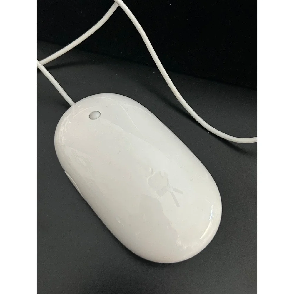 Wired Mouse White Good Apple Mighty Mouse A1152 USB Optical Scroll Ball